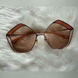 Chloe Oversized Brown Gradient Butterfly Sunglasses